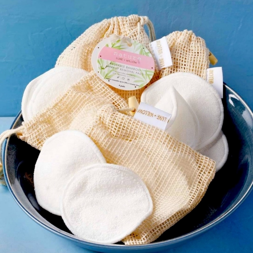 🆕🎍🐼 Luxe + Willow 4 Reusable Bamboo Makeup Remover Pads